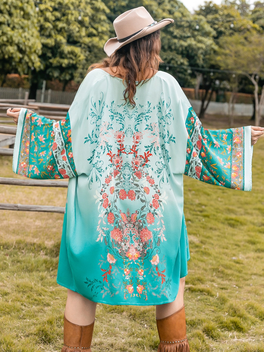 Flowy Printed Duster Cardigan