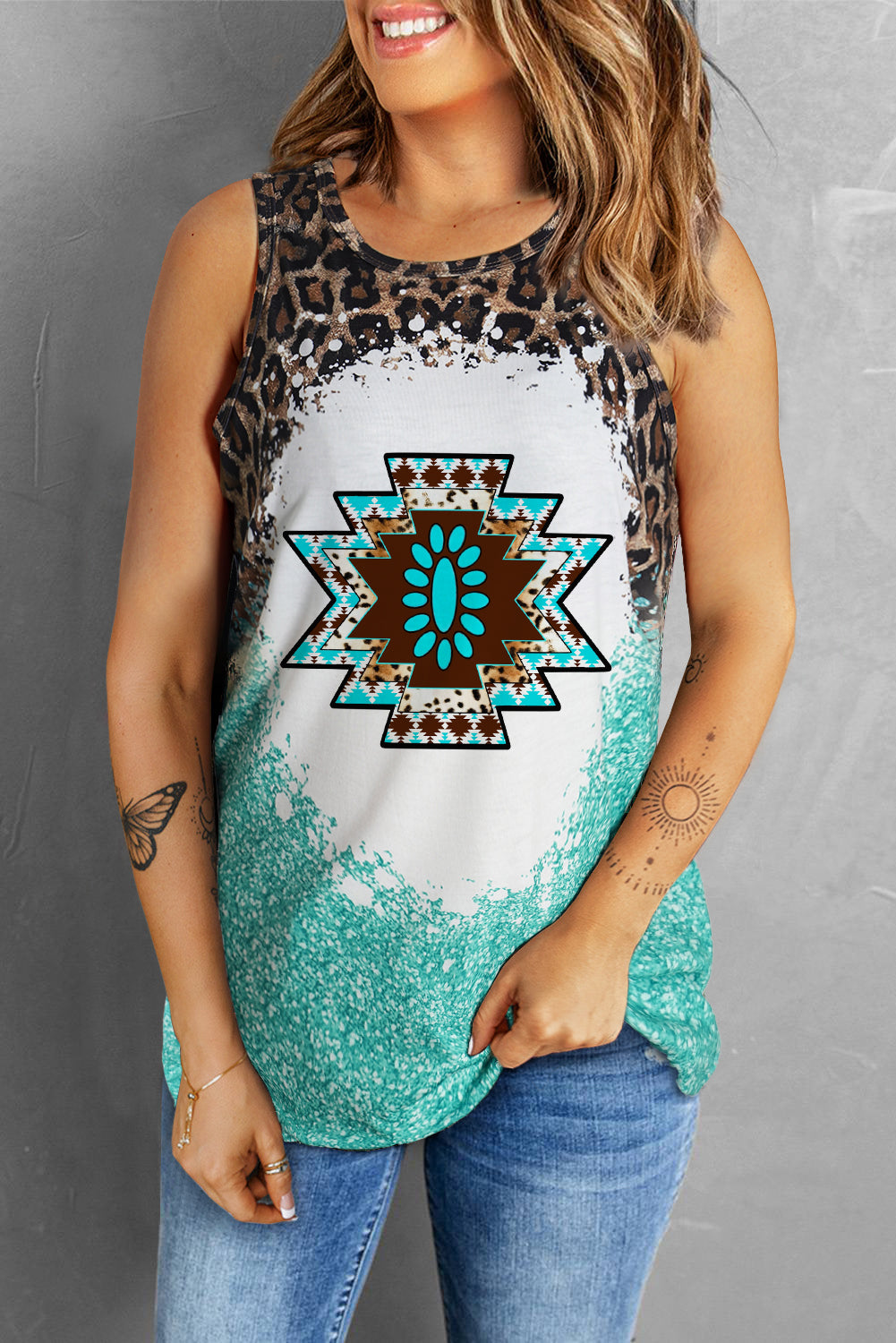 Unleash Your Wild Side with the Leopard Round Neck Tank