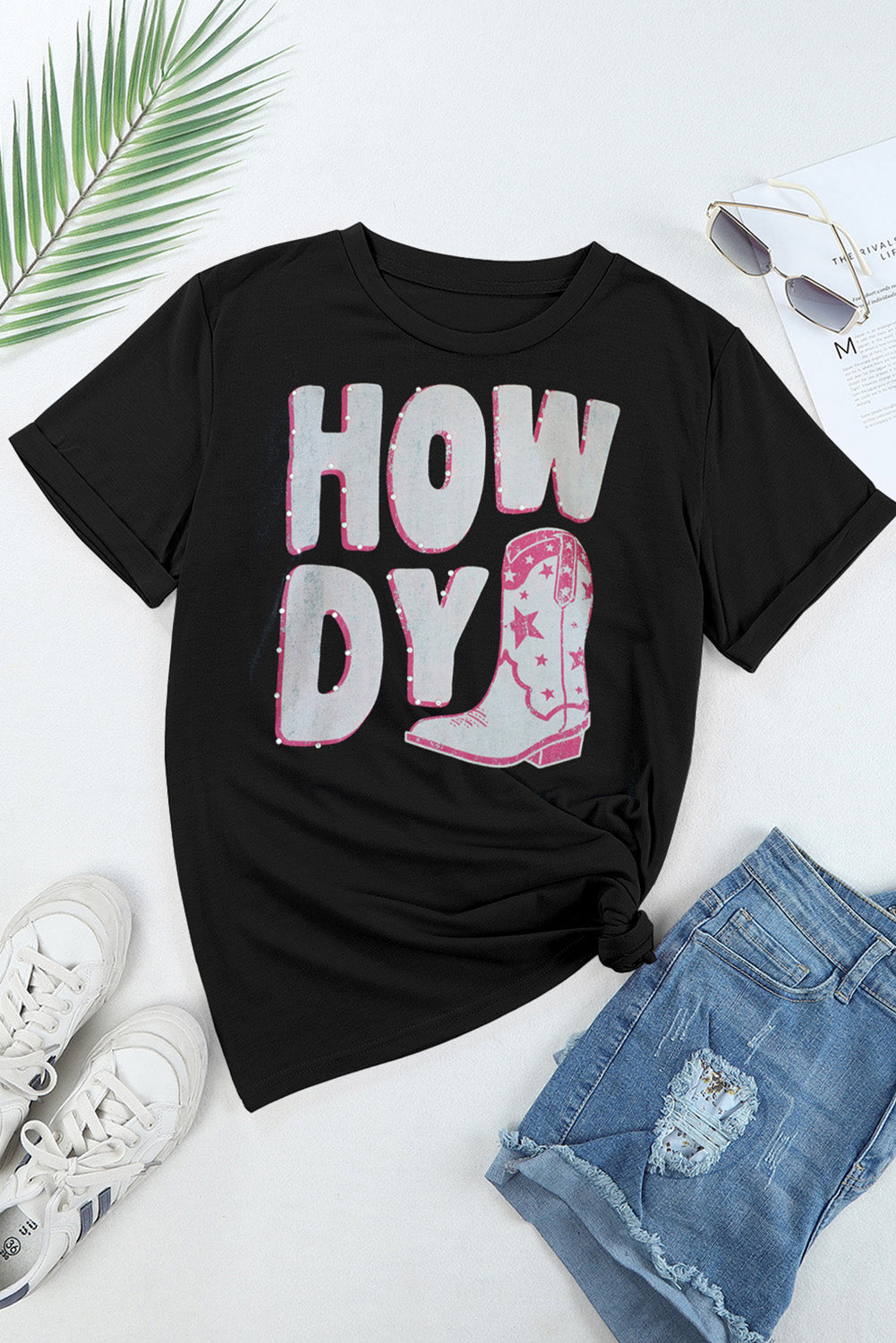 Our Round Neck Short Sleeve T-Shirt - Say HOWDY