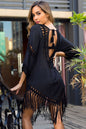 Turn Heads with the Backless Fringe Scoop Neck Cover Up