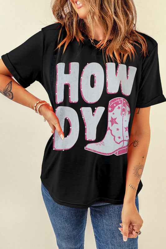 Our Round Neck Short Sleeve T-Shirt - Say HOWDY
