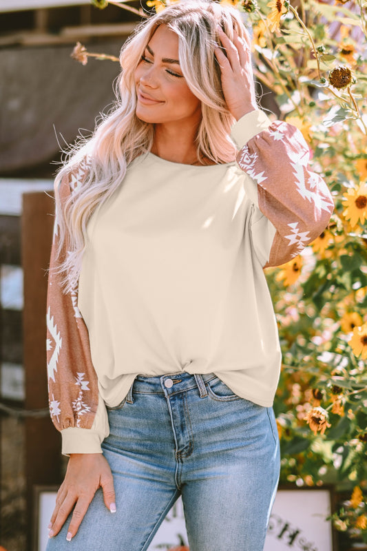 Elevate Your Basics with the Geometric Round Neck Long Sleeve T-Shirt
