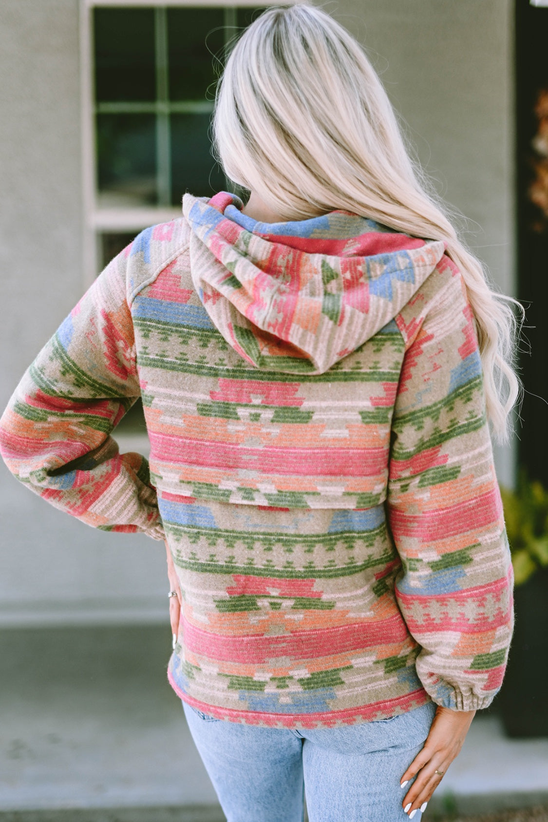 Stay Cozy and Stylish with the Printed Zip-Up Long Sleeve Hoodie