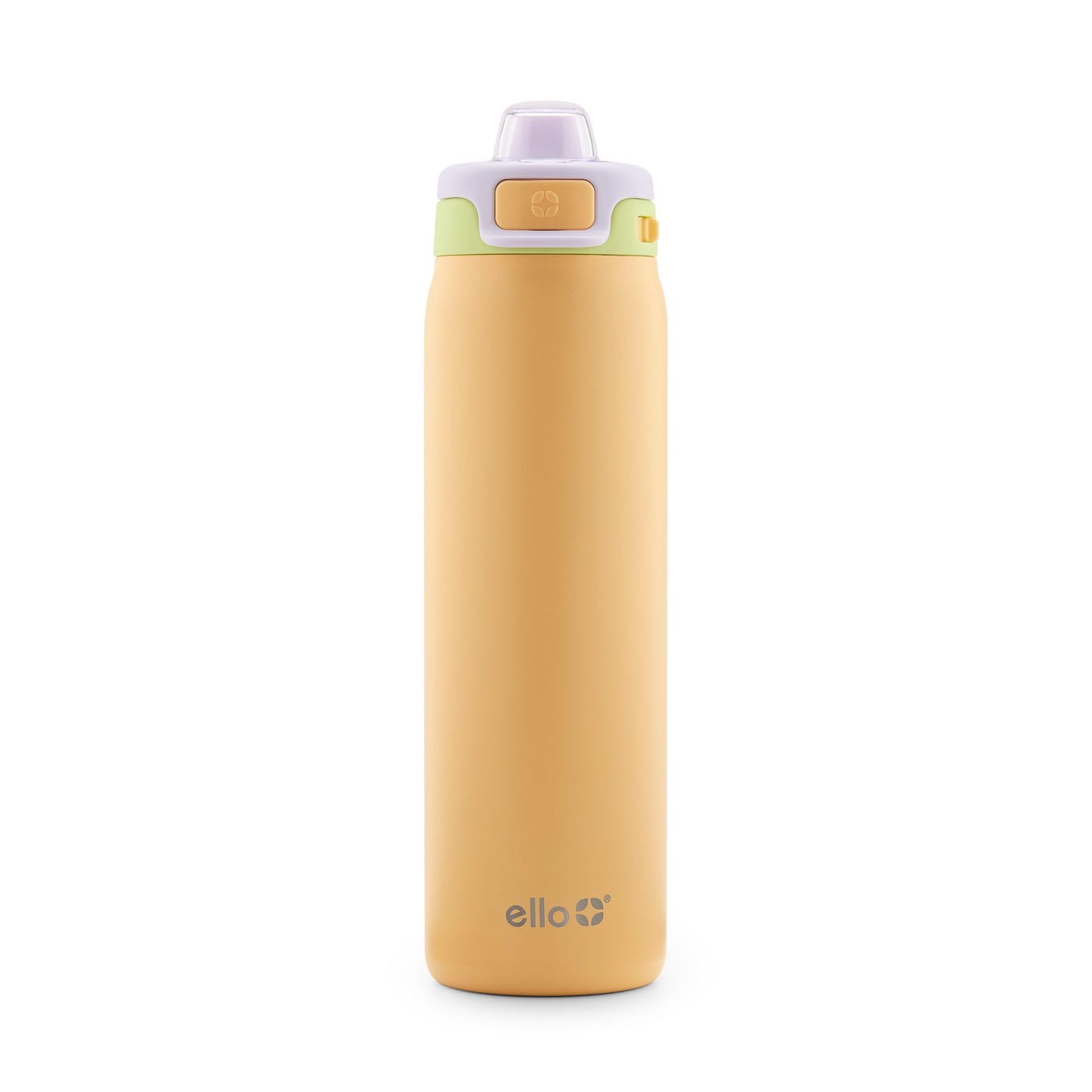 Ello Pop & Fill 22oz Stainless Steel Water Bottle with QuickFill Technology, Double Walled and Vacuum Insulated Metal, Leak Proof Locking Lid, Sip and Chug, Reusable, BPA Free, Sunset Meadow