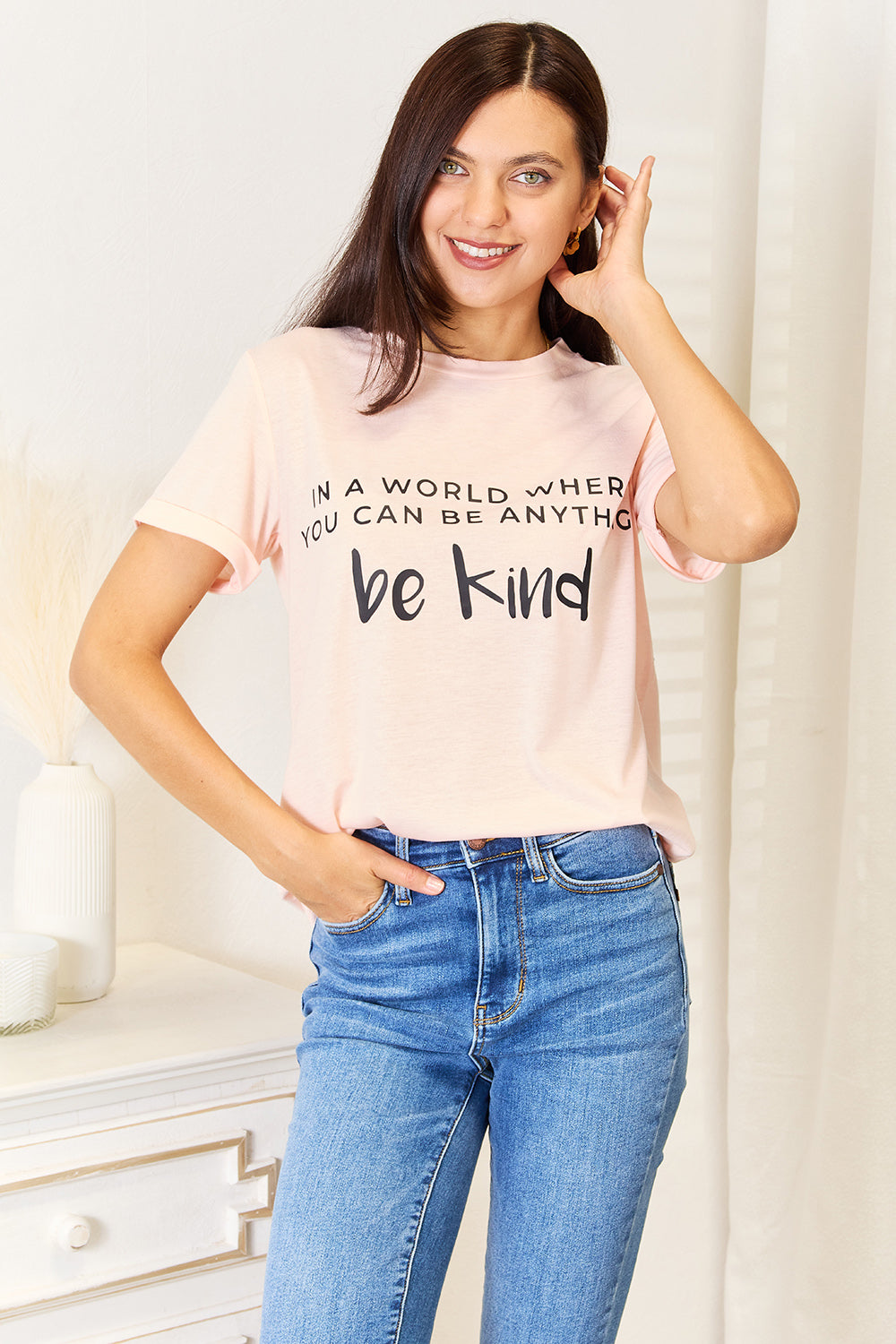 Cuffed Slogan T-shirt