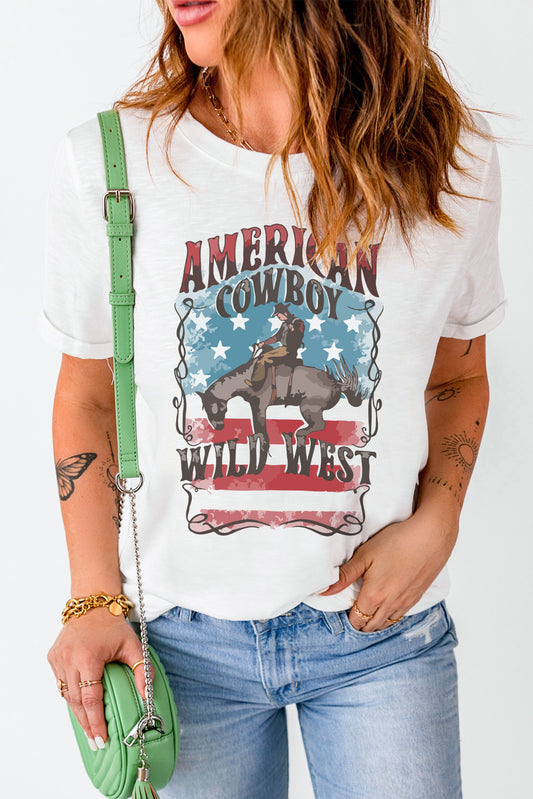 Ride the Frontier in Style with the American Cowboy Wild West Tee
