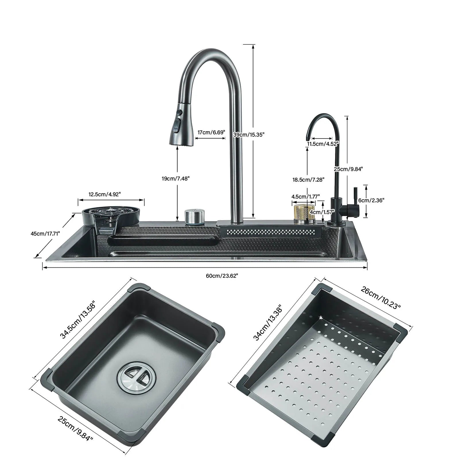 Waterfall Kitchen Sink Basin