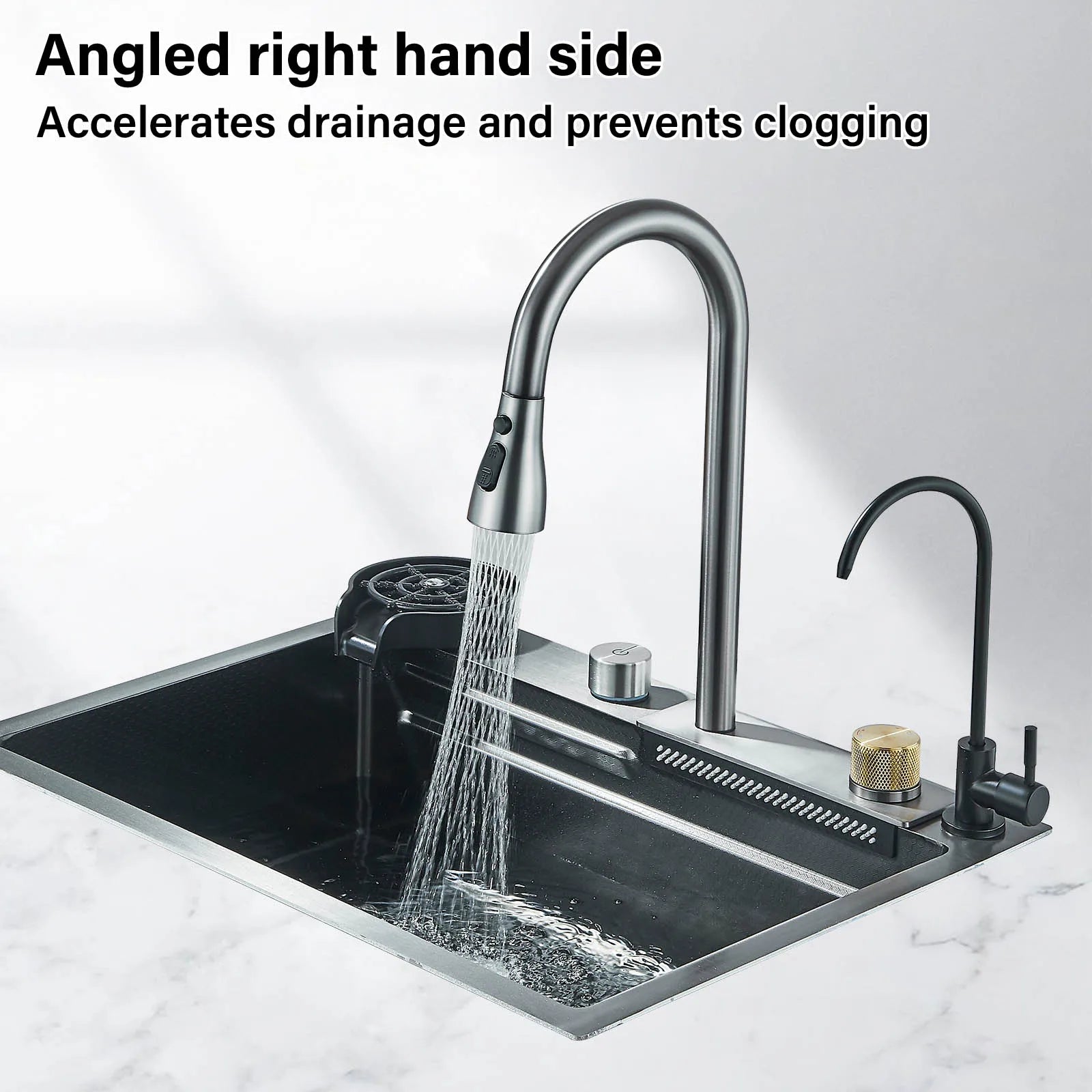 Waterfall Kitchen Sink Basin