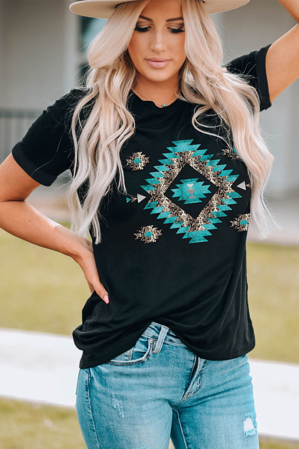 Western  Printed Crewneck Graphic Tee