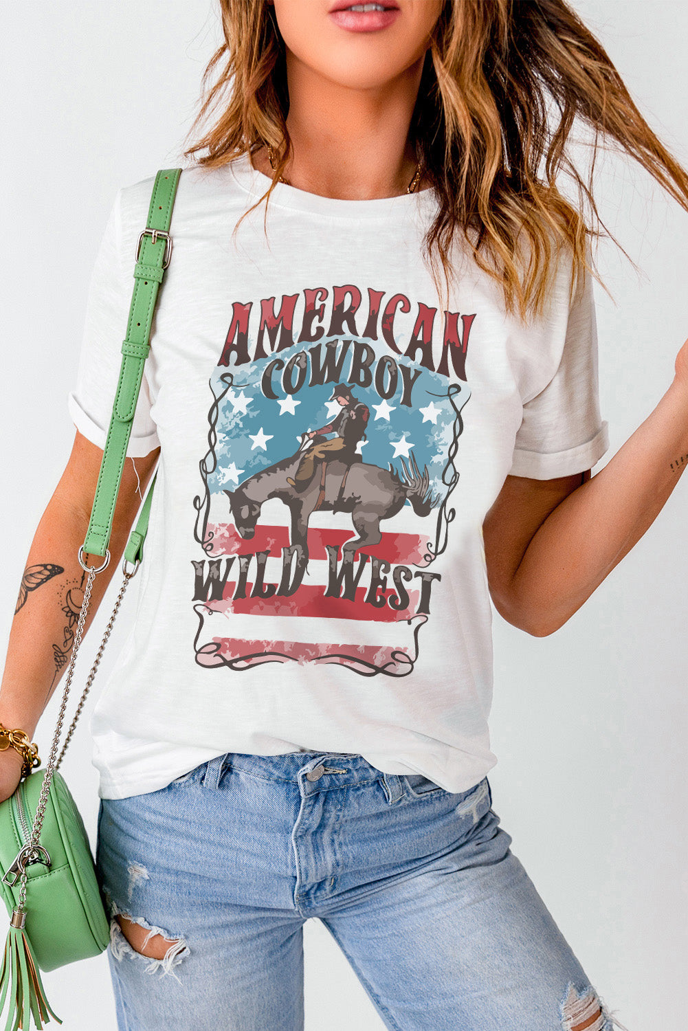 Ride the Frontier in Style with the American Cowboy Wild West Tee