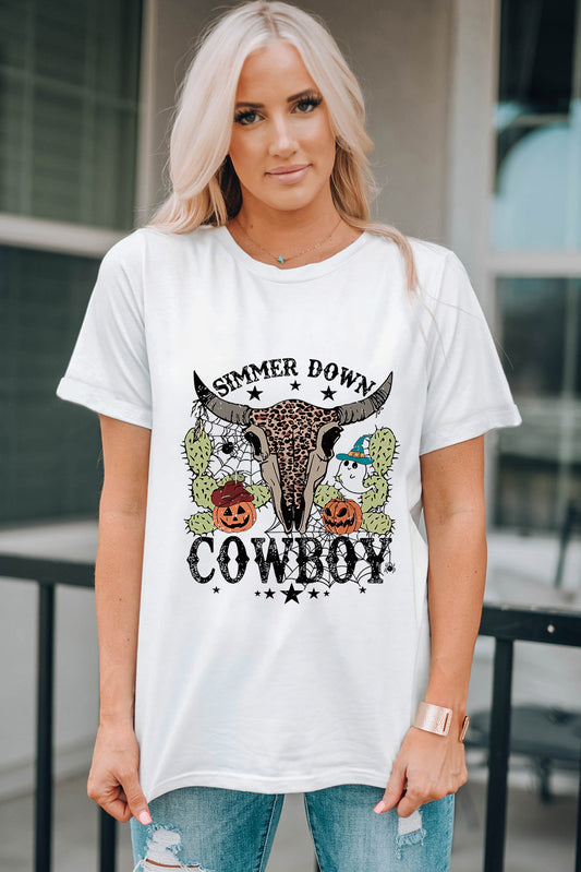 Show Off Your Western Spirit with the COWGIRL Graphic Short Sleeve T-Shirt