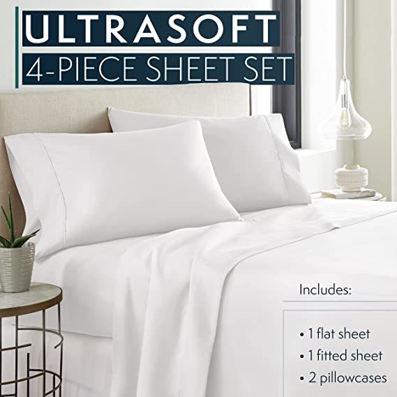 Full Size Sheets Set - Bedding Sheets & Pillowcases w/ 16 inch Deep Pockets - Fade Resistant & Machine Washable - 4 Piece 1800 Series Full Bed Sheet Sets